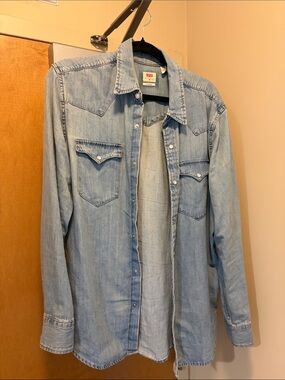 Levi's Light Blue Denim Western Button-Down Shirt